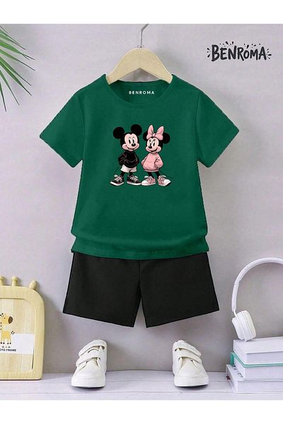 BENROMA Unisex Kids Shorts Set - Character Printed