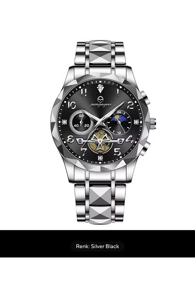 POEDAGAR Steel Inner Functions Active Men's Wristwatch