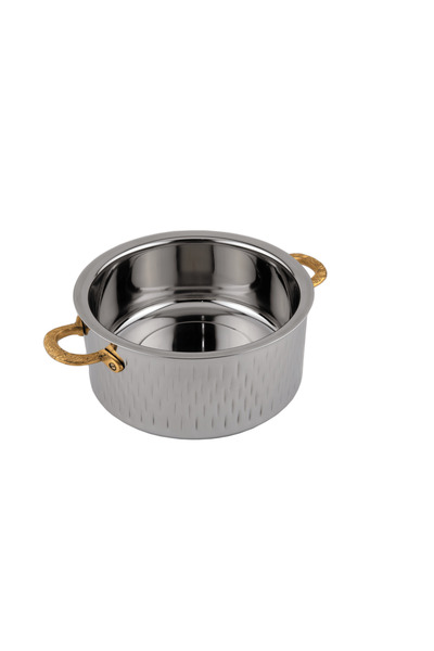 ALSAIF Hanya Hotpot Stainless Steel ,size : 2.5 Liter,colour: Silver/gold
