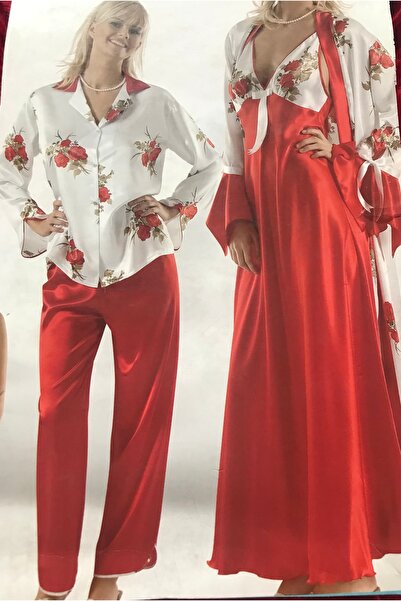 Nurteks SATEN 2 Lİ UZUN SABAHLIK GECELİK  TAKIM