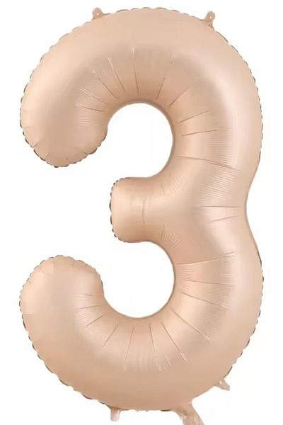 BeySüS Powder Color Matte 3 Numbers Foil Balloon 100 cm