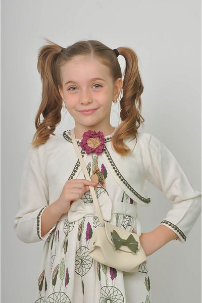 Filizdens Kids Rochie pentru fete cu model cu pene, top fără mâneci, cu geantă bolero Rochie zilnică pentru petrecerea de naștere