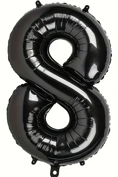 BeySüS Black 8 Number Foil Balloon 80 cm