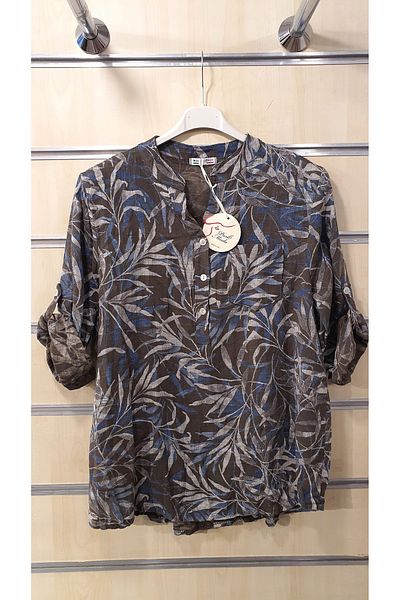 Park Moda Италианска риза с малък мотив от листа