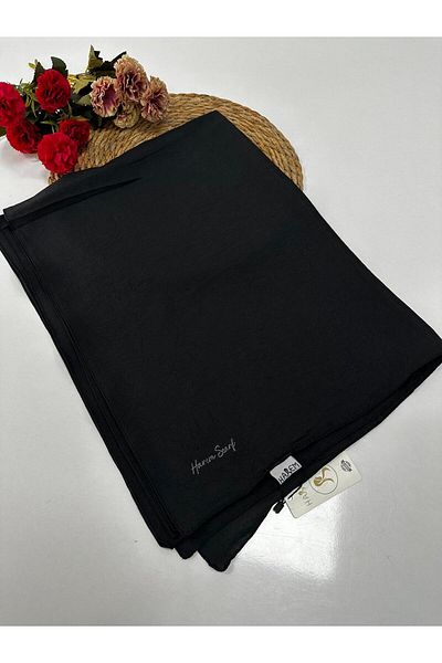 HAREM SCARF Μαύρο Χαρέμι ​​Voile Μεταξένιο Σάλι - HVH0201