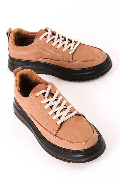 Lal Shoes & Bags Jozef Ανδρικά παπούτσια από γνήσιο δέρμα με κορδόνια με λεπτομέρεια ραφής - βιζόν