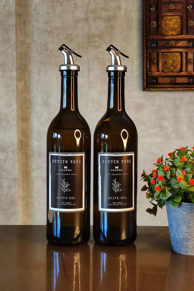 KHAKMA Amber Set of 2 750 ml Olive Oil Bottles Oil Pot Oil Bowl 750-sz-sz