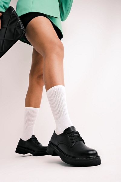 Lal Shoes & Bags Дамски ежедневни обувки с връзки Zenna - черни