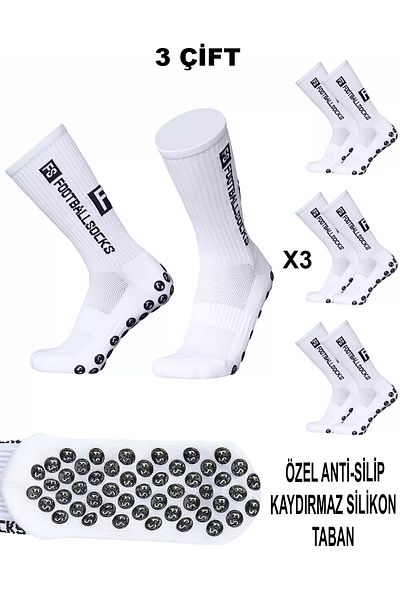 GAZELMANYA 3 Football Socks - Double Non-Slip, Silicone Base, Rubber Towel, Seamless Match Athlete's Leggings