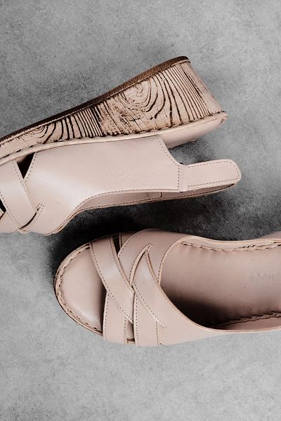 Lal Shoes & Bags Sandale Roben pentru femei din piele naturală cu bretele încrucișate cu velcro-VİZYON
