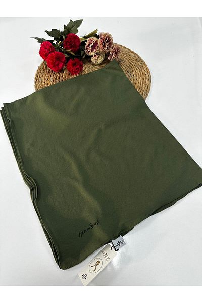 HAREM SCARF Χακί Χρώμα Χαρέμι ​​Ασιατικό Βαμβακερό Σάλι - HFA0151