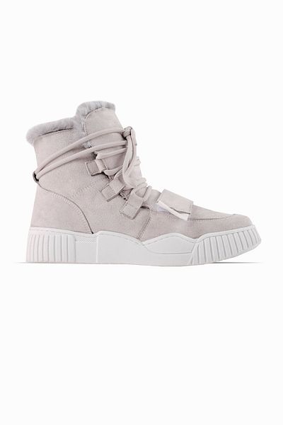 Lal Shoes & Bags Clımber Γυναικείες μπότες με κορδόνια με φτερωτό Velcro Λεπτομέρειες - Γκρι