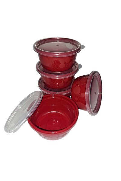 DNG STORE Hobby Life Tick Tock Hava Sızdırmaz Saklama Kabı 5'li Set Kırmızı 5...