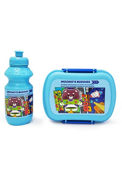 Eazy Kids - Set of 2 - Lunch Box & Water Bottle - Buddies Blue
