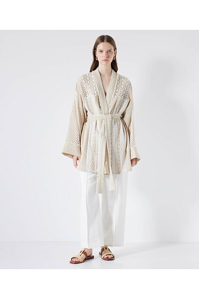 İpekyol Kimono - Contrast Textured Design