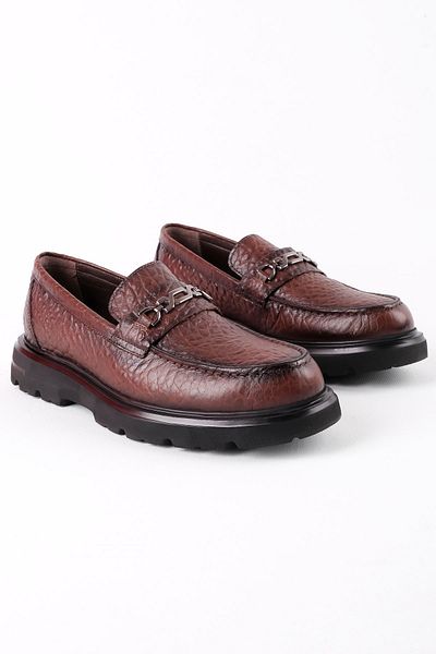 Lal Shoes & Bags Merta Ανδρική αλυσίδα από γνήσιο δέρμα με λεπτομέρειες casual παπούτσια-καφέ