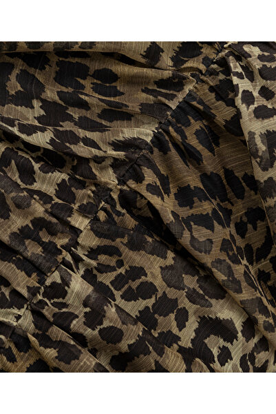 İpekyol Leopar desen büzgülü elbise
