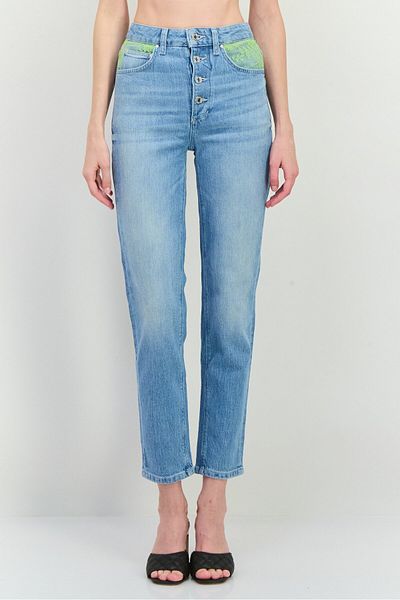 Guess Women Skinny Fit Washed Denim Jeans, Blue