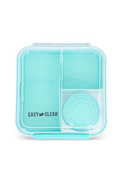 Eazy Kids 3/4/5 Compartment Convertible 1250ml Bento Lunch Box with 150ml Gravy Bowl - Green