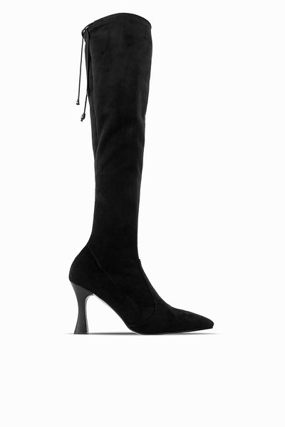Lal Shoes & Bags Cizme cu toc cu vârf ascuțit pentru femei Falcon - Negru