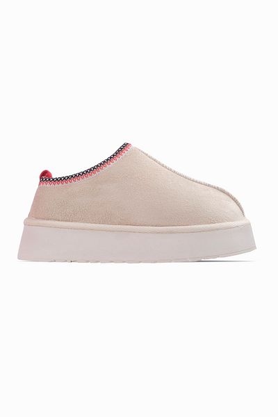 Lal Shoes & Bags Answar Γυναικείες μπότες με χοντρή σόλα με γούνινη ρίγα με λεπτομέρεια Biley Size Boots-Cream