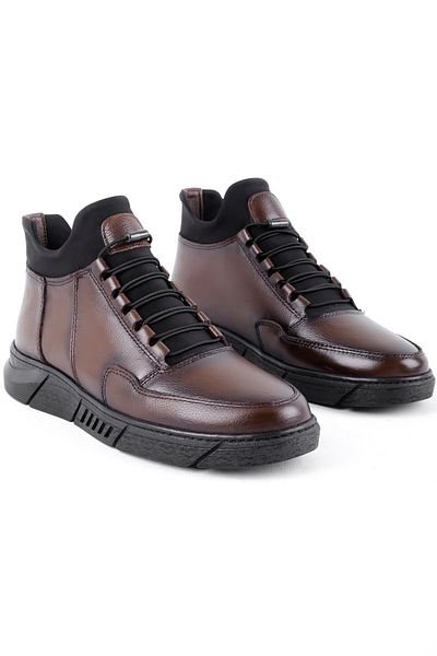 Lal Shoes & Bags Мъжки водолазни ботуши Corla от естествена кожа с връзки, кафяви