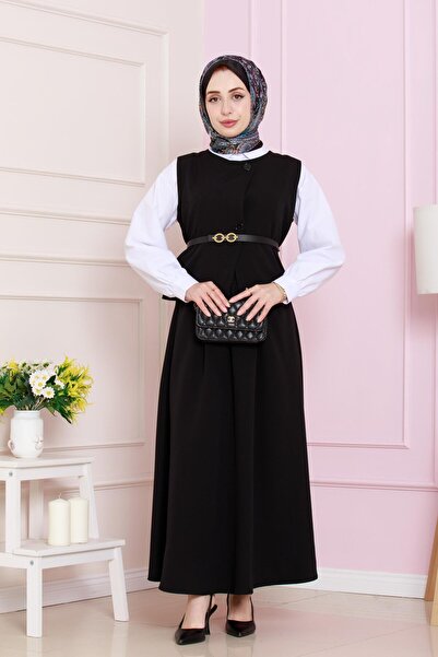 Sevitli Μαύρο Σετ Διπλό - Σετ Γιλέκο και Αμουζ