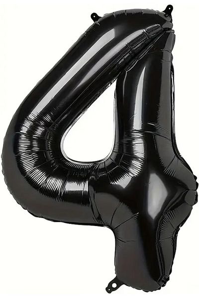 BeySüS Black 4 Number Foil Balloon 80 cm