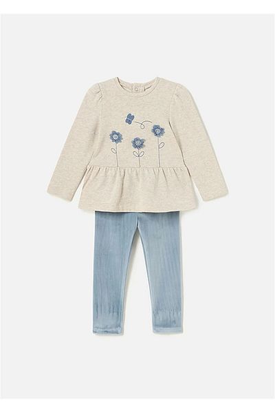 MAYORAL Baby Girl Velvet Tights Set Blue 2765