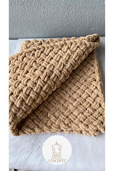 Alize Puffy Single Blanket Hand-Knitted - Tv Blanket