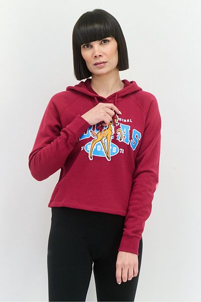 adidas Originals X Disney Women Sportswear Fit Long Sleeve Outdoor Hoodie, Maroon