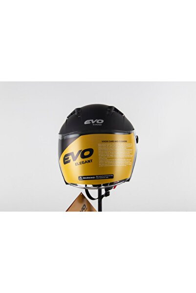 Evo ÇENESİZ YARIM KASK VİZÖRLÜ MAT SİYAH- M