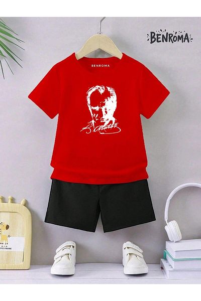 BENROMA Unisex Kids Shorts Set - Character Printed