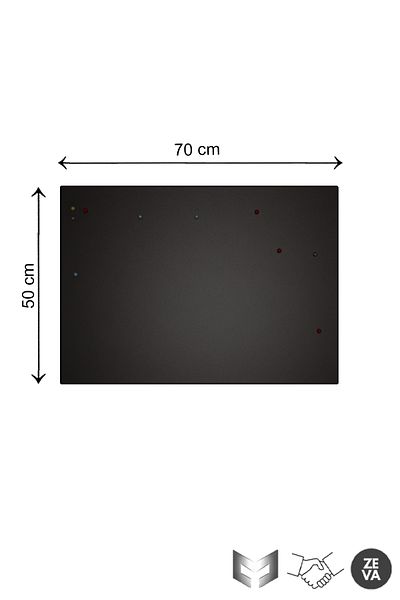 Zeva Tasarım 70X50 cm Black Magnet Metal with Gift - Note, Photo Hanger and Decorative Board