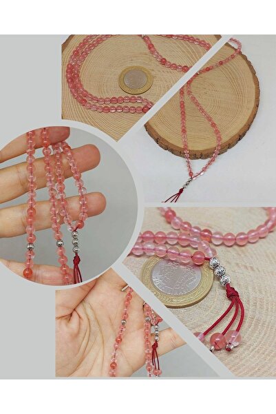 Yasamtohumu Gül Kuvars Taşı 99luk Tesbih 4mm (45212)