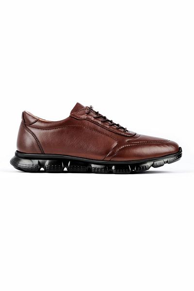 Lal Shoes & Bags Ανδρικά παπούτσια Almo από γνήσιο δέρμα με κορδόνια casual-καφέ