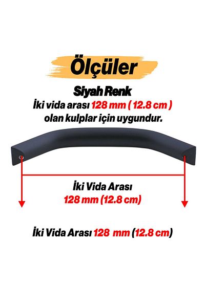 Badem10 Mâner din metal negru Şahin 128 mm 12,8 cm Mobilier Bucătărie Sertar Dulap Dulap Mânere Mâner