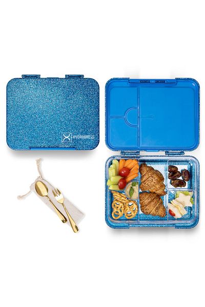Hydrobrew 6 & 4 Convertible Bento Lunch Box - Glitter Blue