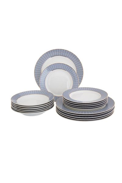 HIC Porcelain Dinner Set Bleu With Gold Design 20 Piece