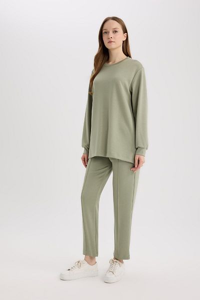 DeFacto Κανονική εφαρμογή Strechy Waist Basic ίσιο παντελόνι με τσέπες E1954AX25SP