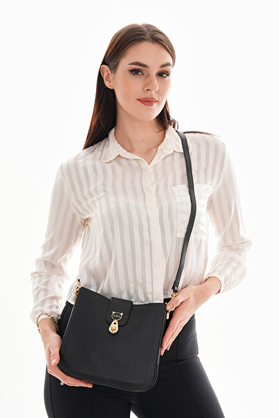 Morpelikan Geantă de umăr pentru femei cu închidere cu blocare și curea încrucișată - trei compartimente