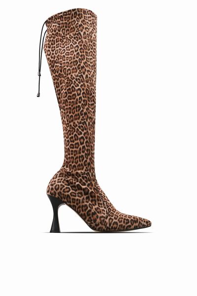 Lal Shoes & Bags Falcon Жінка - Стрейч гострий носок на підборах, леопардовий принт