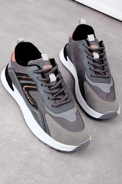 Lal Shoes & Bags Ανδρικά αθλητικά παπούτσια με κορδόνια Tesra-SMOKED