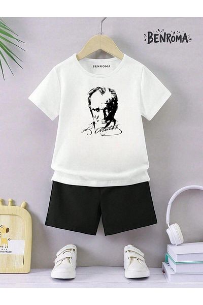 BENROMA Unisex Kids Shorts Set - Character Printed