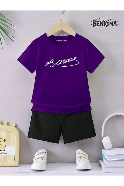 BENROMA Unisex Kids Shorts Set - Character Printed