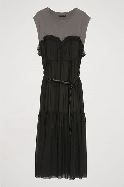 Quzu Rochie Neagra din Tulle - Cu Detaliu Bustier si Talie