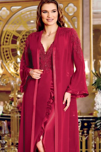 Jeremi 245 Dowry Satin Set of 6-Burgundy