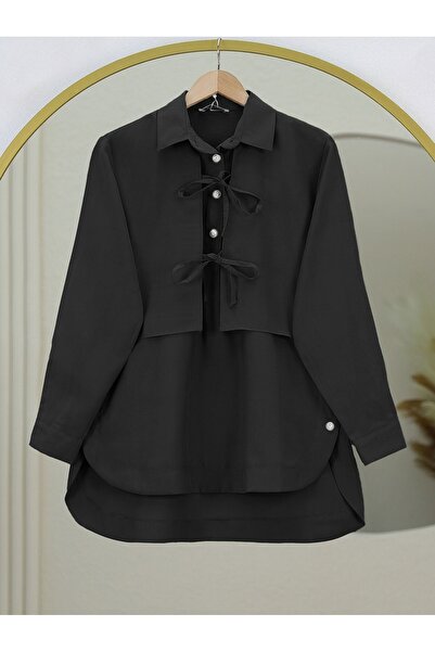 HİJABAYA Detaljna dugmadžijska košulja sa dugim vezanjem na leđima