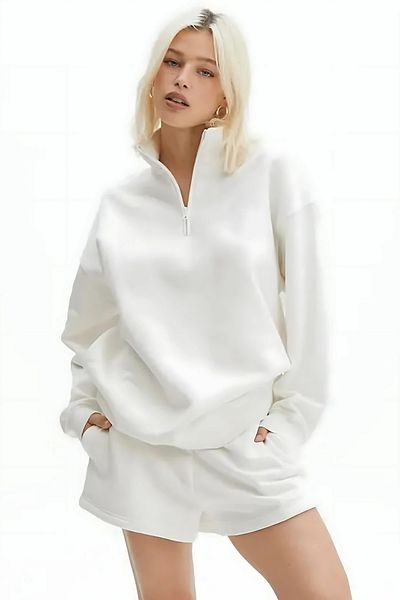 BayBayan Women's Long Sleeve Basic Stylish Design Half Zipper Sweater