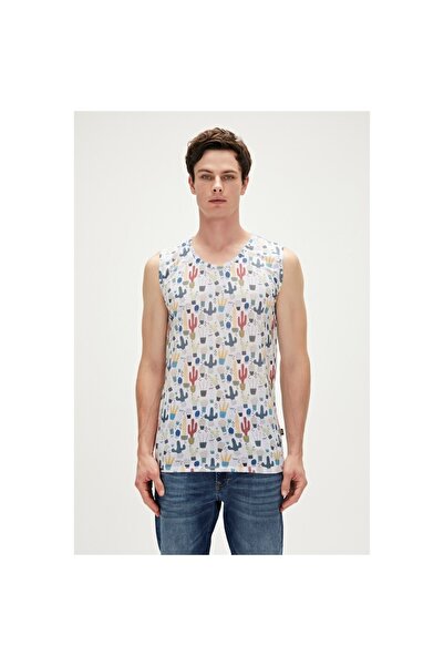 Bad Bear Men's White Round Neck Areole Tank Top
